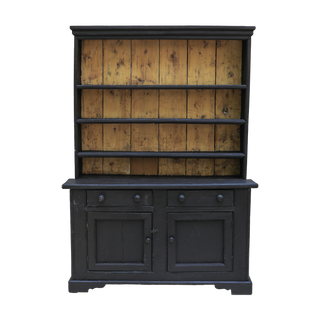 Emma Vintage English Ebonized Victorian Pine Hutch