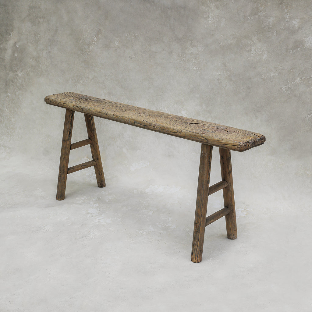 SEO Title: Luca Vintage Elm Bench with Natural Patina | Entryway or ...